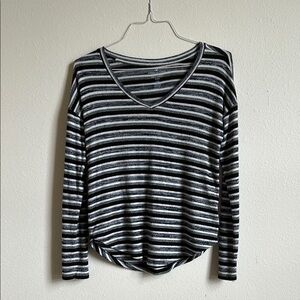 American Eagle AE | Soft & Sexy Striped Plush V-Neck Sweater Top